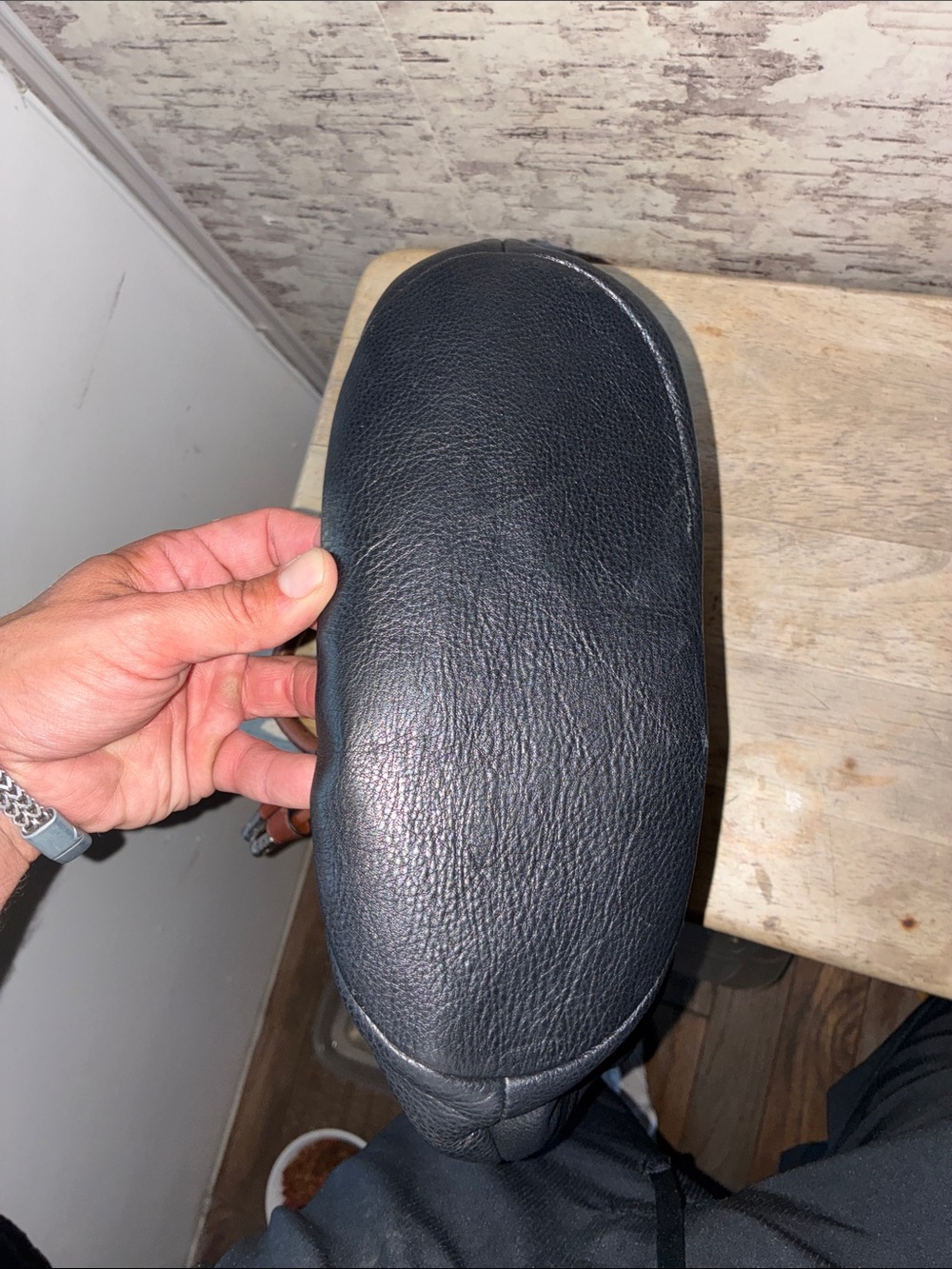 Brighton Black Leather Bucket Hobo with Brown Trim - Picture 9 of 9